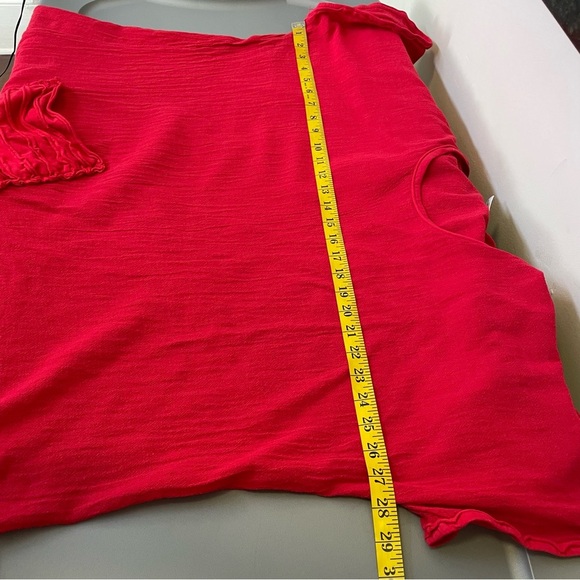 Oh My Gauze XXL Red Pockets Lightweight Boho Lagenlook Asymmetrical Tunic Artsy - Picture 6 of 12